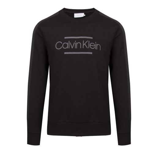 Mens Black Mix Media Logo Crew Sweat Top 52186 by Calvin Klein from Hurleys