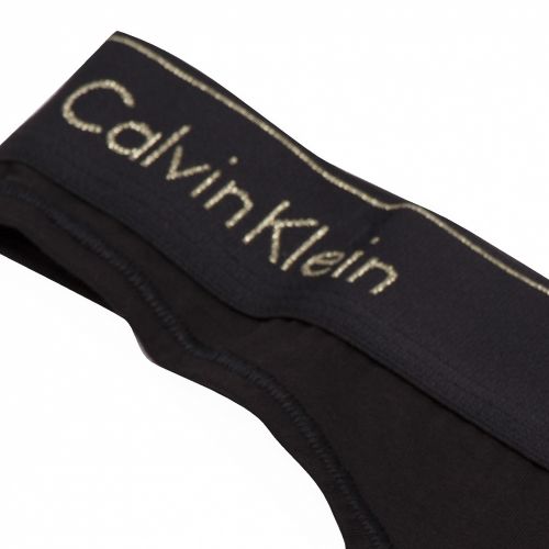 Womens Black/Gold Logo Band Thong 28973 by Calvin Klein from Hurleys