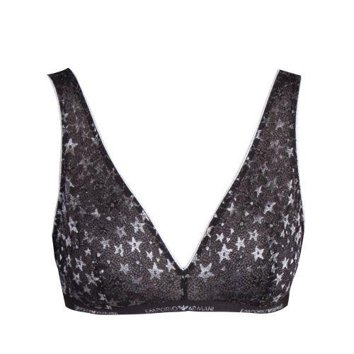 Womens Black Comet Lace Bra & Thong Set 80955 by Emporio Armani Bodywear from Hurleys