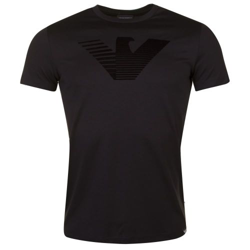 Mens Black Velvet Eagle S/s T Shirt 22356 by Emporio Armani from Hurleys