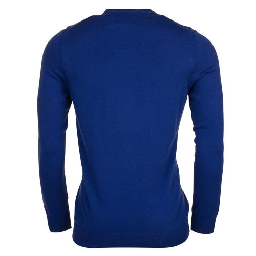 Mens True Blue Crew Neck Knitted Jumper 8771 by Lyle & Scott from Hurleys