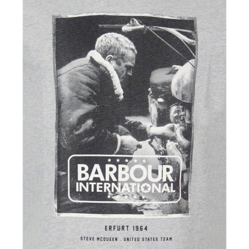 Mens Grey Marl Mechanic Steve S/s T Shirt 95592 by Barbour Steve McQueen Collection from Hurleys