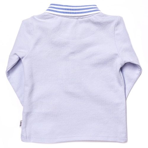 Baby Pale Blue Branded L/s Polo Shirt 65286 by BOSS from Hurleys