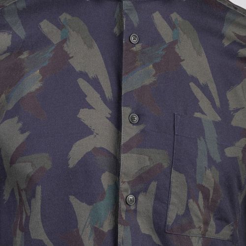 Mens Navy Fielder Camo Print L/s Shirt 98365 by Ted Baker from Hurleys