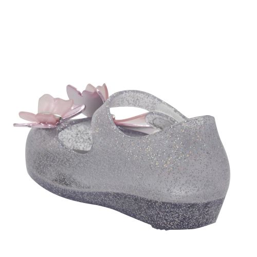 Girls Silver Glitter Mini Ultragirl Butterfly Shoes (4-11) 53335 by Mini Melissa from Hurleys