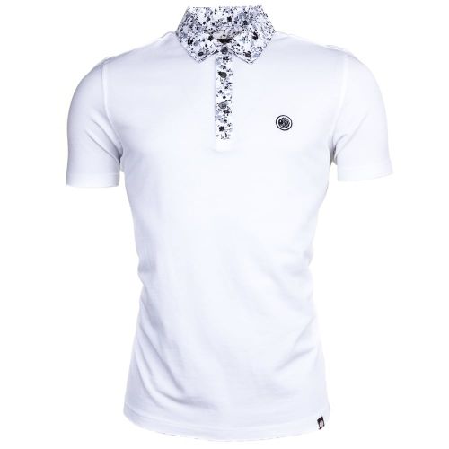 Mens White Ivylea Floral S/s Polo Shirt 64215 by Pretty Green from Hurleys