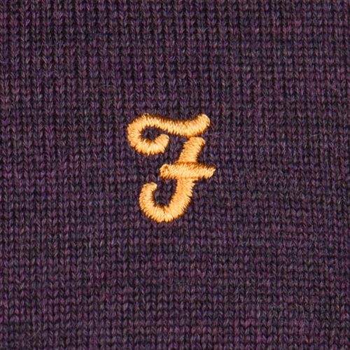Mens Bordeaux Mullen Crew Knitted Jumper 15009 by Farah from Hurleys