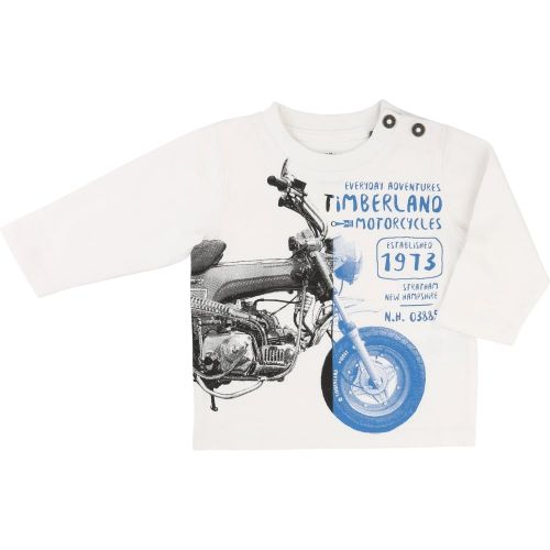 Baby White Bike L/s Tee Shirt 65525 by Timberland from Hurleys
