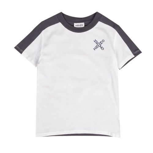 Boys White/Grey Contrast Front S/s T Shirt 99235 by Kenzo from Hurleys