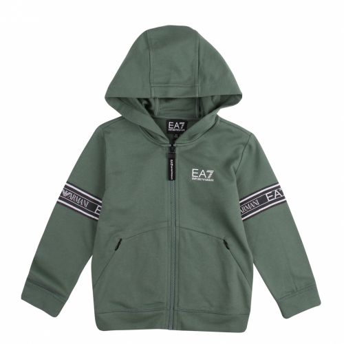 Boys Dark Forest Train Graphic Tape Hooded Zip Through Sweat Top 57364 by EA7 from Hurleys