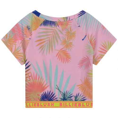 Girls Pink Multi Palm Print Top 104438 by Billieblush from Hurleys