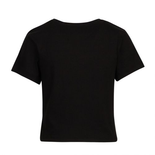 Womens Black Micro Branding Rib Crop Top 90806 by Calvin Klein from Hurleys