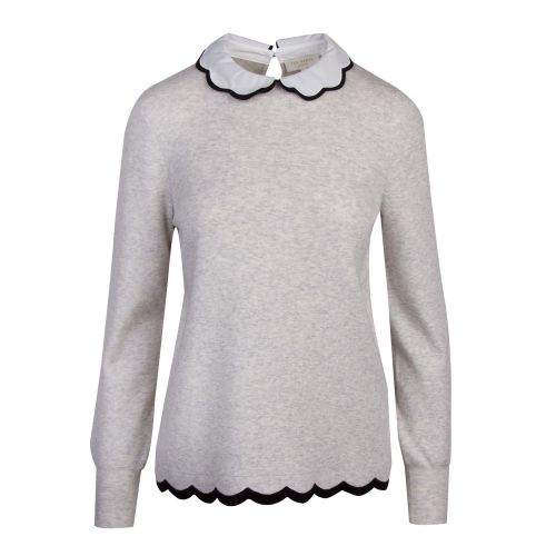 Womens Grey Lheo Scallop Collar Knitted Top 53115 by Ted Baker from Hurleys