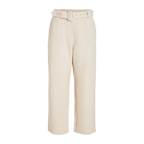 Womens Natural Melange Vimio High Waisted 7/8 Pants 103578 by Vila from Hurleys