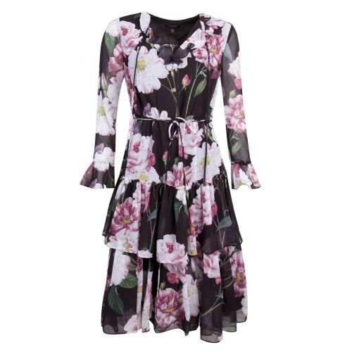 Womens Black Betssie Floral Ruffle Dress 29953 by Ted Baker from Hurleys