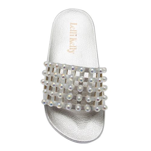 Girls Silver Vittoria Slides (28-39) 42055 by Lelli Kelly from Hurleys