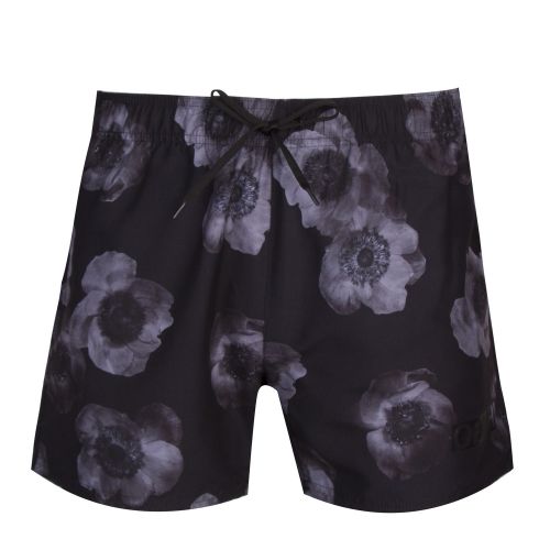 Mens Black/Grey Bonaire Floral Swim Shorts 42691 by HUGO from Hurleys