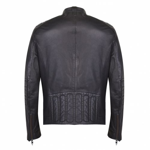 Casual Mens Black Jagson Leather Jacket 34466 by BOSS from Hurleys