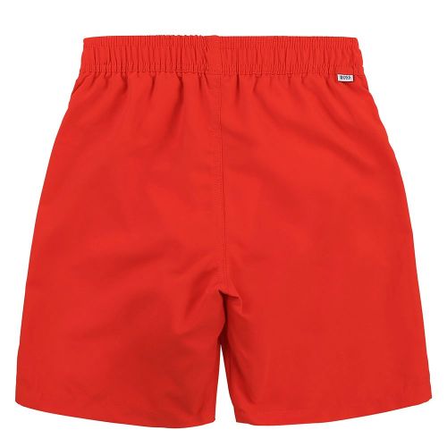 Boys Bright Red Branded Leg Swim Shorts 83917 by BOSS from Hurleys