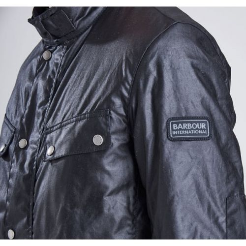 Mens Black Duke Waxed Jacket 64624 by Barbour International from Hurleys