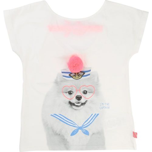 Girls White Dog Print S/s Tee Shirt 71130 by Billieblush from Hurleys
