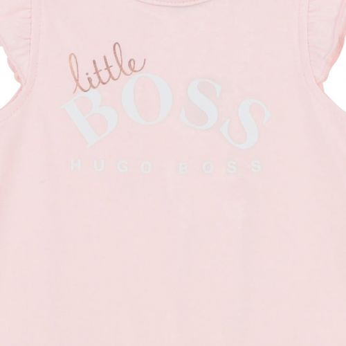 Baby Pink Cap Sleeve Romper 83878 by BOSS from Hurleys