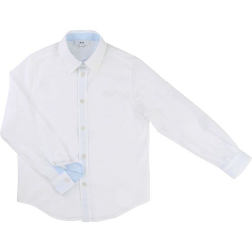 Boys White Branded L/s Shirt 16687 by BOSS from Hurleys
