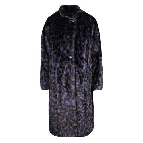 Womens Navy Animal Faux Fur Coat 48526 by PS Paul Smith from Hurleys
