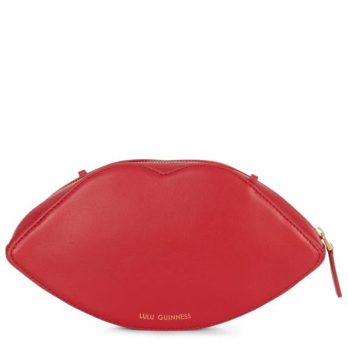 Womens Red Smooth Lips Cross Body Bag 72853 by Lulu Guinness from Hurleys