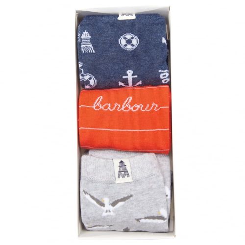 Lifestyle Womens Navy & Orange Coastal Socks Gift Set 21832 by Barbour from Hurleys