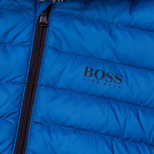 Baby Turquoise Branded Hooded Puffer Jacket 65360 by BOSS from Hurleys