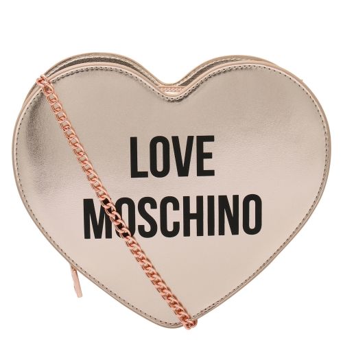 Womens Rose Gold Metallic Heart Crossbody Bag 57880 by Love Moschino from Hurleys
