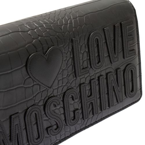 Womens Black Croc Clutch Bag 74227 by Love Moschino from Hurleys