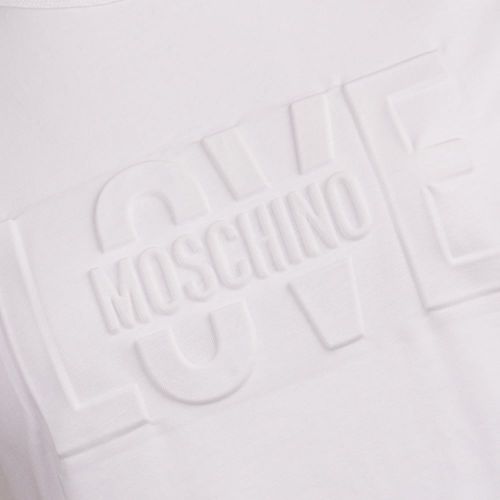 Womens White Embossed Logo S/s T Shirt 15649 by Love Moschino from Hurleys
