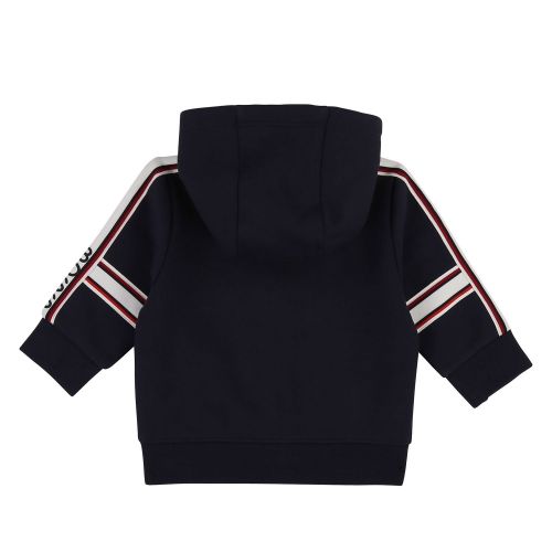 Toddler Navy Branded Stripe Hooded Zip Sweat Top 45506 by BOSS from Hurleys