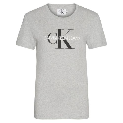 Womens Grey Heather Monogram Logo Regular Fit S/s T Shirt 81902 by Calvin Klein from Hurleys