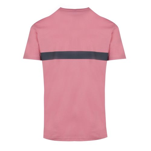 Mens Dusky Pink Logo Stripe Slim Fit Beach S/s T Shirt 42789 by BOSS from Hurleys