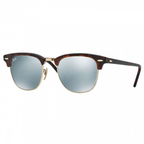 Sand Havana & Silver Mirror RB3016 Clubmaster Sunglasses 12255 by Ray-Ban from Hurleys