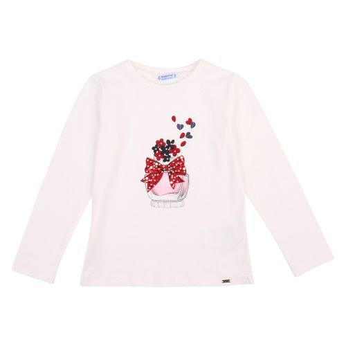 Girls Natural/Red Perfume L/s T Shirt & Skirt Set 48506 by Mayoral from Hurleys