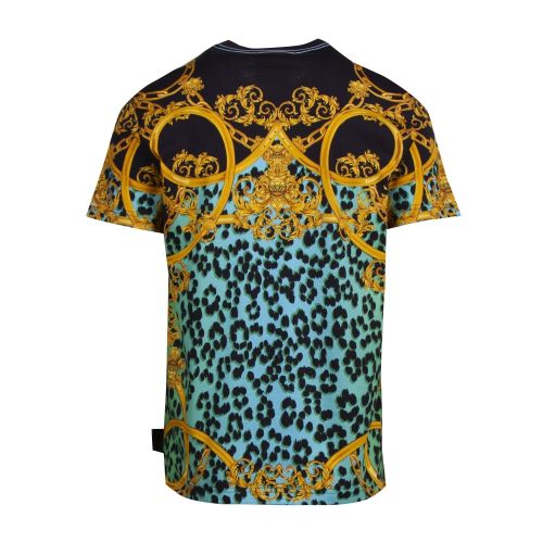 Mens Pure Mint Baroque Animal Print S/s T Shirt 51247 by Versace Jeans Couture from Hurleys