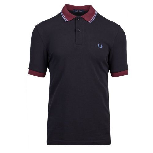 Mens Black Space Dye Tipped S/s Polo Shirt 99187 by Fred Perry from Hurleys