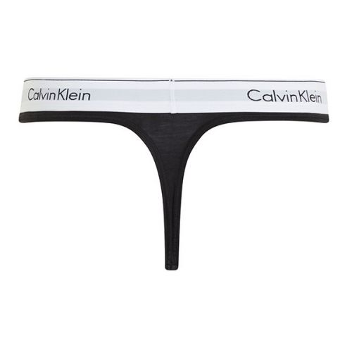 Calvin Klein Thong Womens Black Small Logo | Hurleys