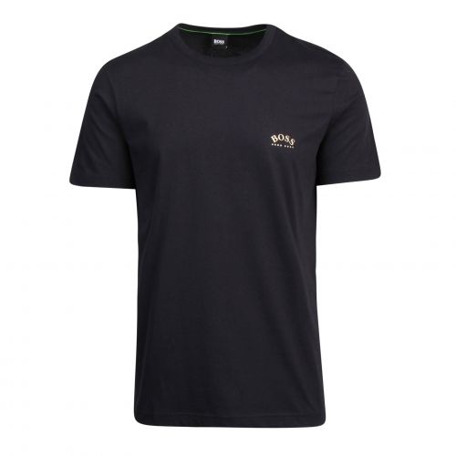 Athleisure Mens Navy/Gold Tee Curved Small Logo S/s T Shirt 77914 by BOSS from Hurleys