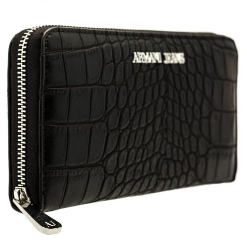 Womens Black Croc Effect Purse 59132 by Armani Jeans from Hurleys