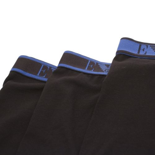 Mens Black & Blue Monogram Logo 3 Pack Trunks 30843 by Emporio Armani Bodywear from Hurleys