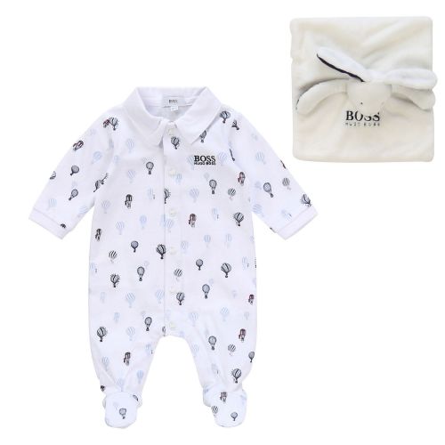 Baby White Balloon Babygrow & Toy Set 55884 by BOSS from Hurleys