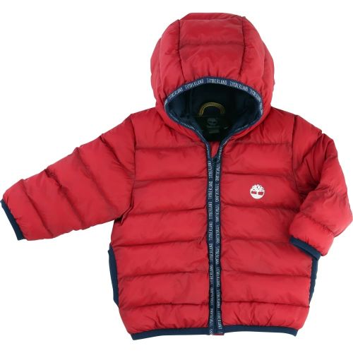 Baby Red Hooded Puffer Jacket 65547 by Timberland from Hurleys