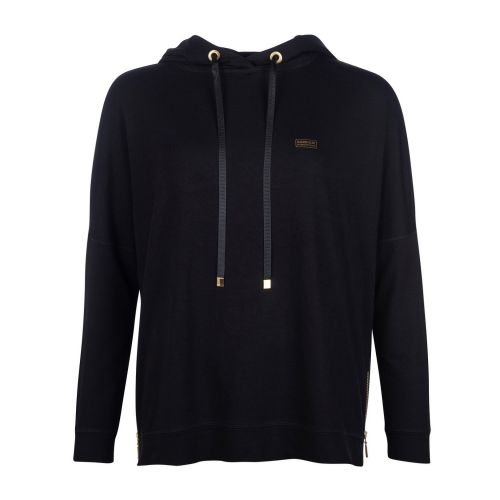 Womens Black Hairpin Overlayer Hooded Sweat Top 95220 by Barbour International from Hurleys