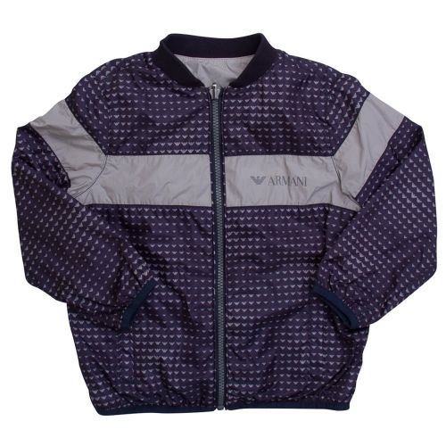 Boys Blue & Grey Branded Reversible Jacket 6473 by Armani Junior from Hurleys