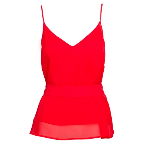 Womens Fire Coral Crepe Light Belted Cami Top 41223 by French Connection from Hurleys